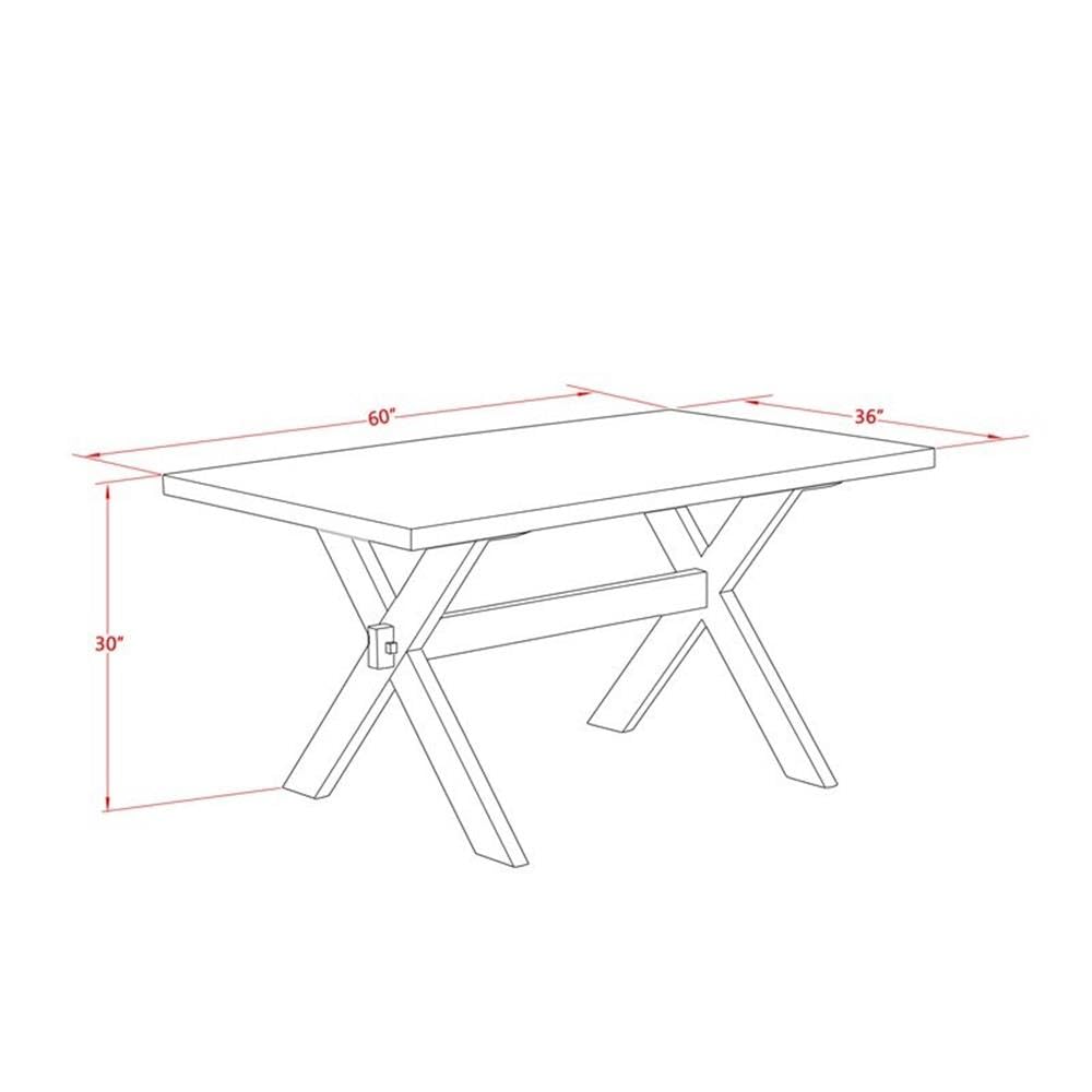 7 Piece Dining Set with 36x60 Inch Table and 6 Black Chairs Y478949