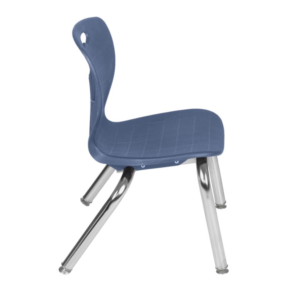 36" Square Mobile Table with 4 Navy Blue Stackable Chairs R418325
