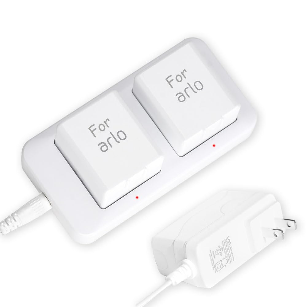 White Dual Slot Camera Battery Charger T108982
