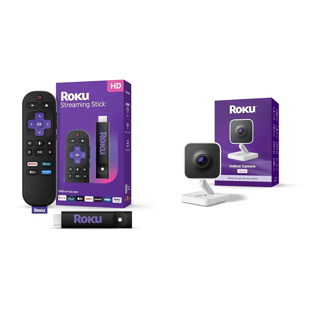 HD Streaming Device with Voice Remote & 1080p HD Security Camera with Night Vision Y8497
