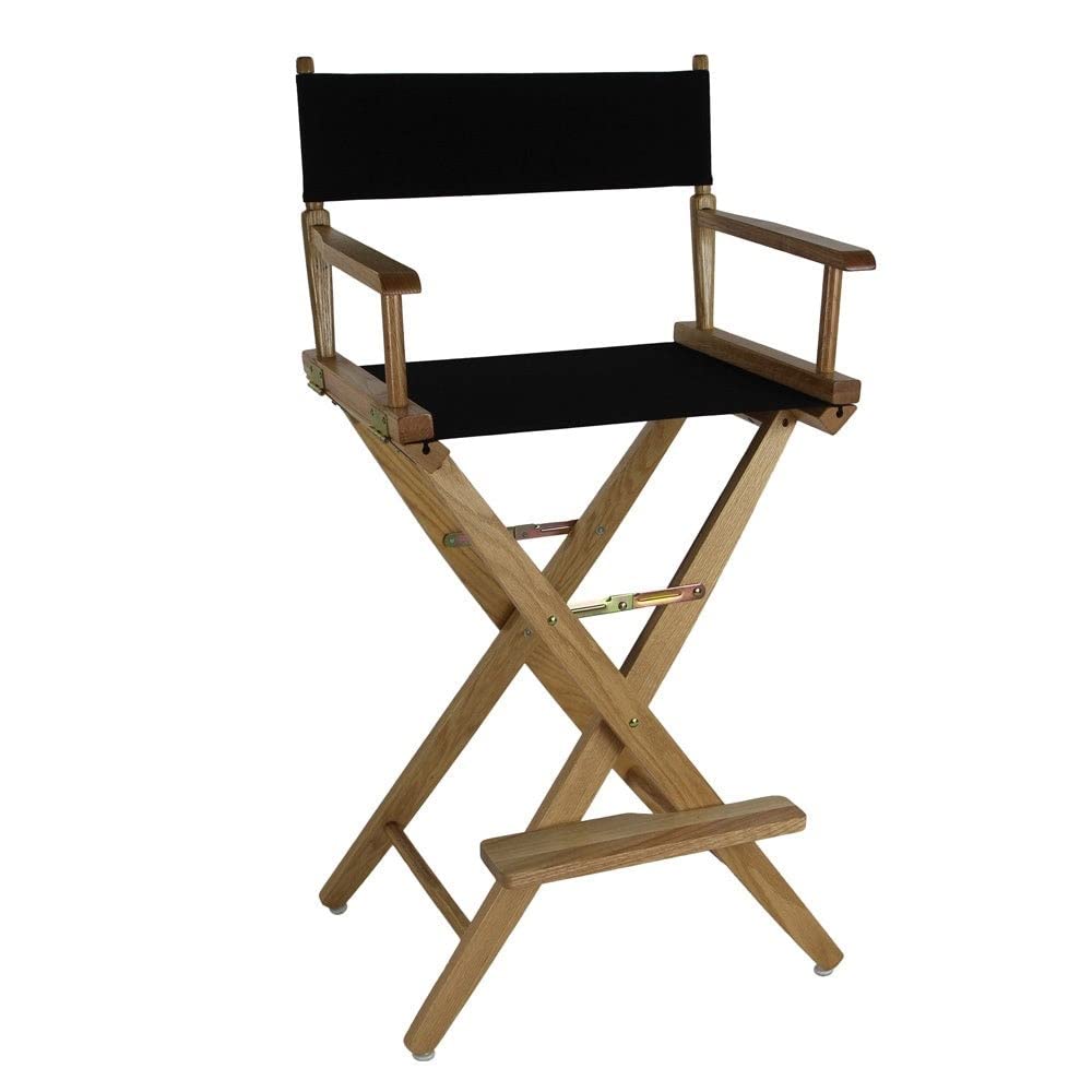 Extra-Wide Bar Height Director's Chair Black Canvas U91072