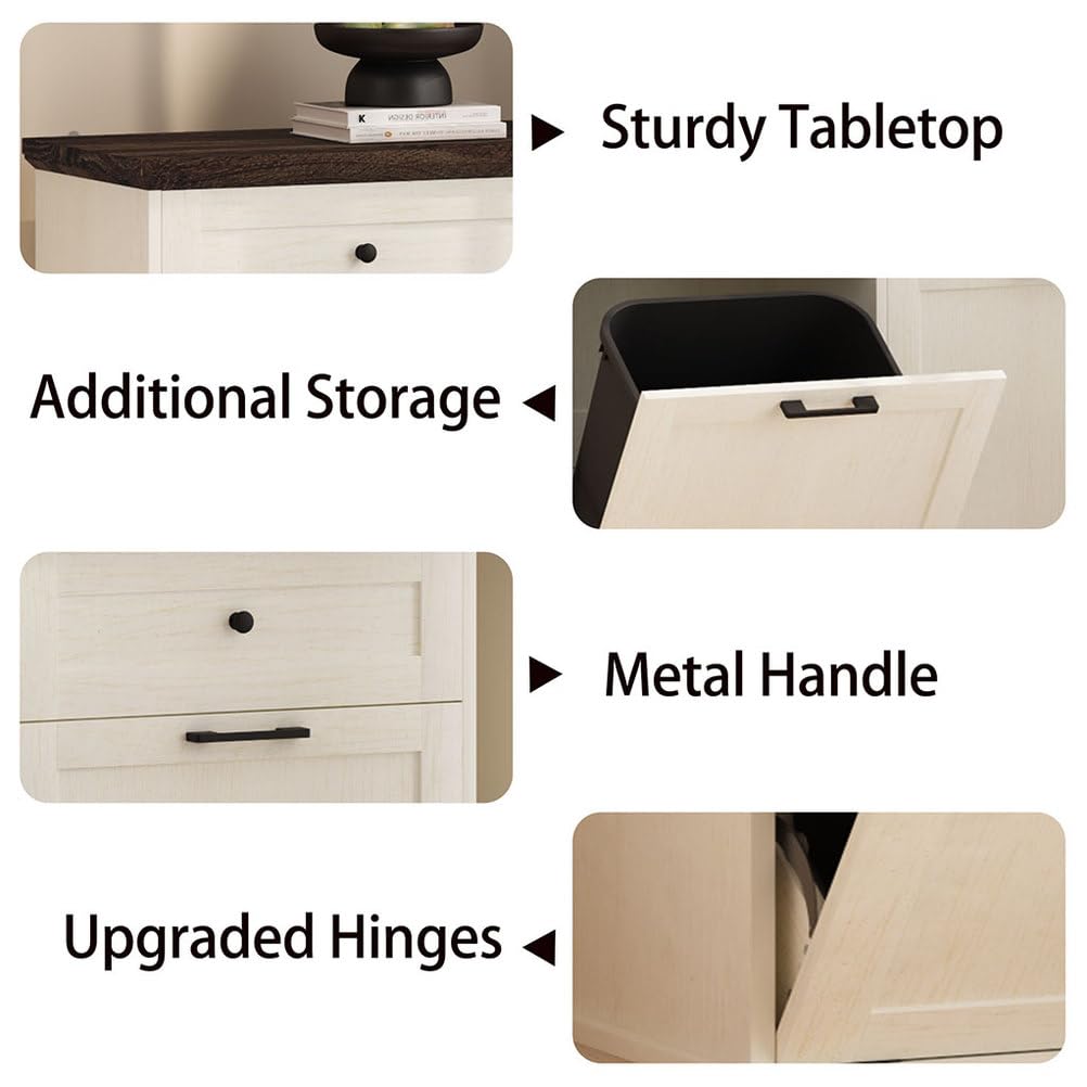 Double Tilt Out Trash Cabinet, Antique White Z7646