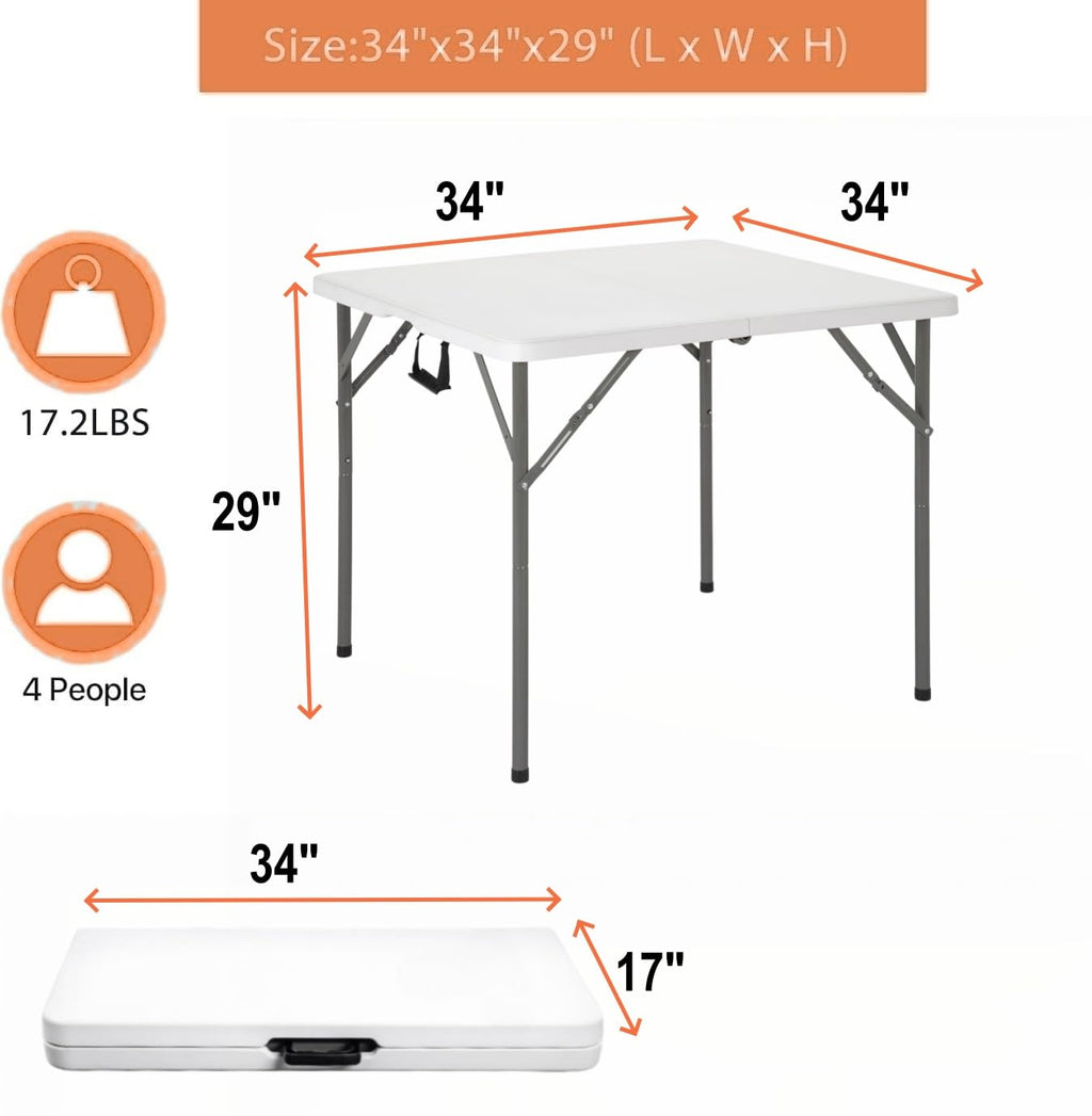 White Square Folding Card Table Z5249
