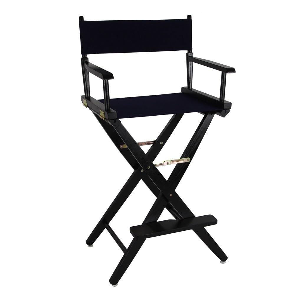 Extra-Wide Bar Height Director's Chair Black Canvas U91072