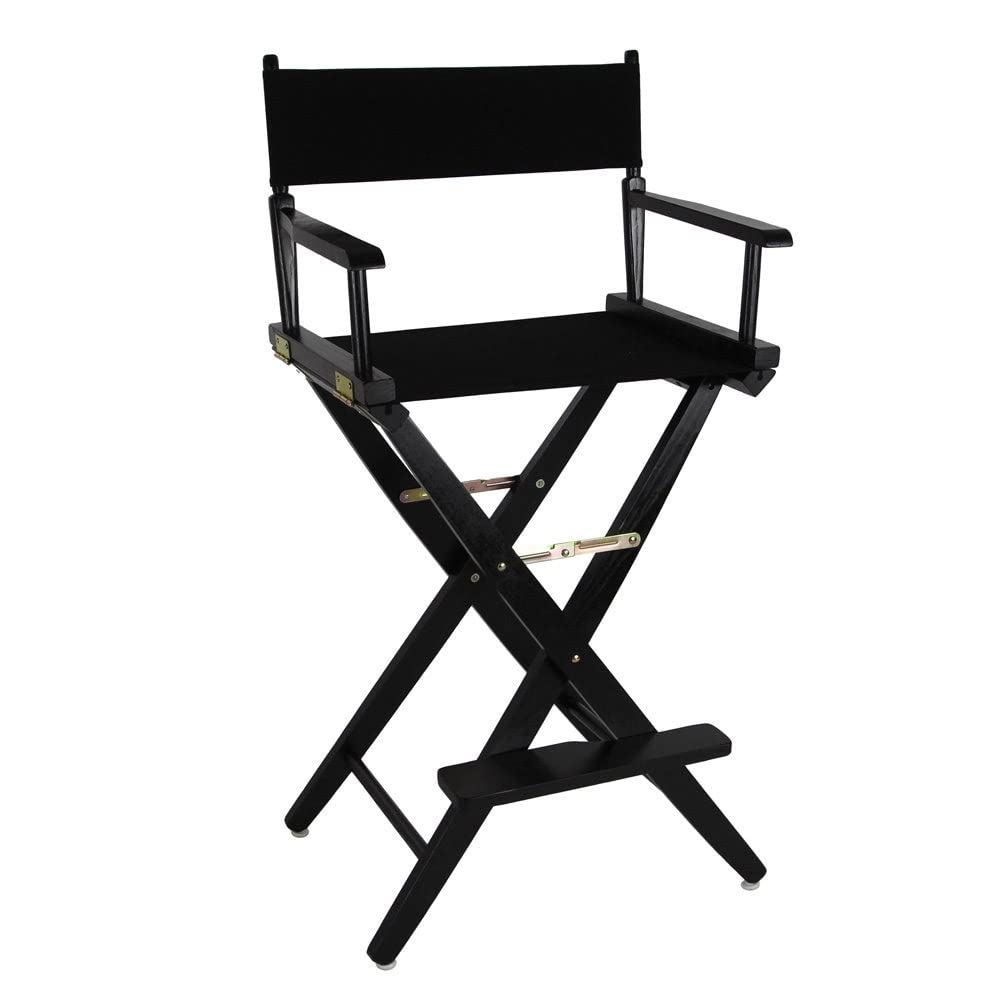 Extra-Wide Bar Height Director's Chair Black Canvas U91072