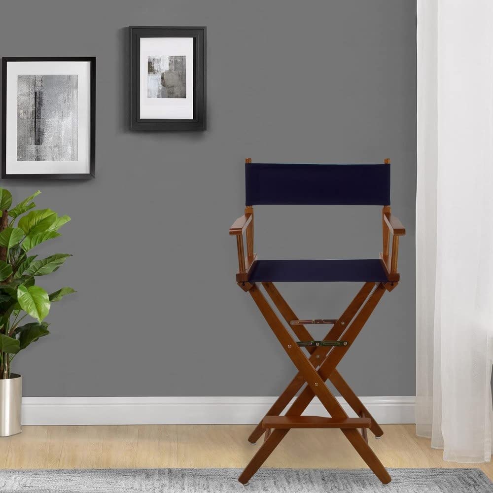 Extra-Wide Bar Height Director's Chair Black Canvas U91072