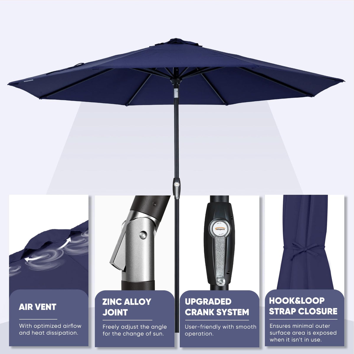 Patio Market Outdoor Table Umbrella with Auto Tilt and Crank G644570