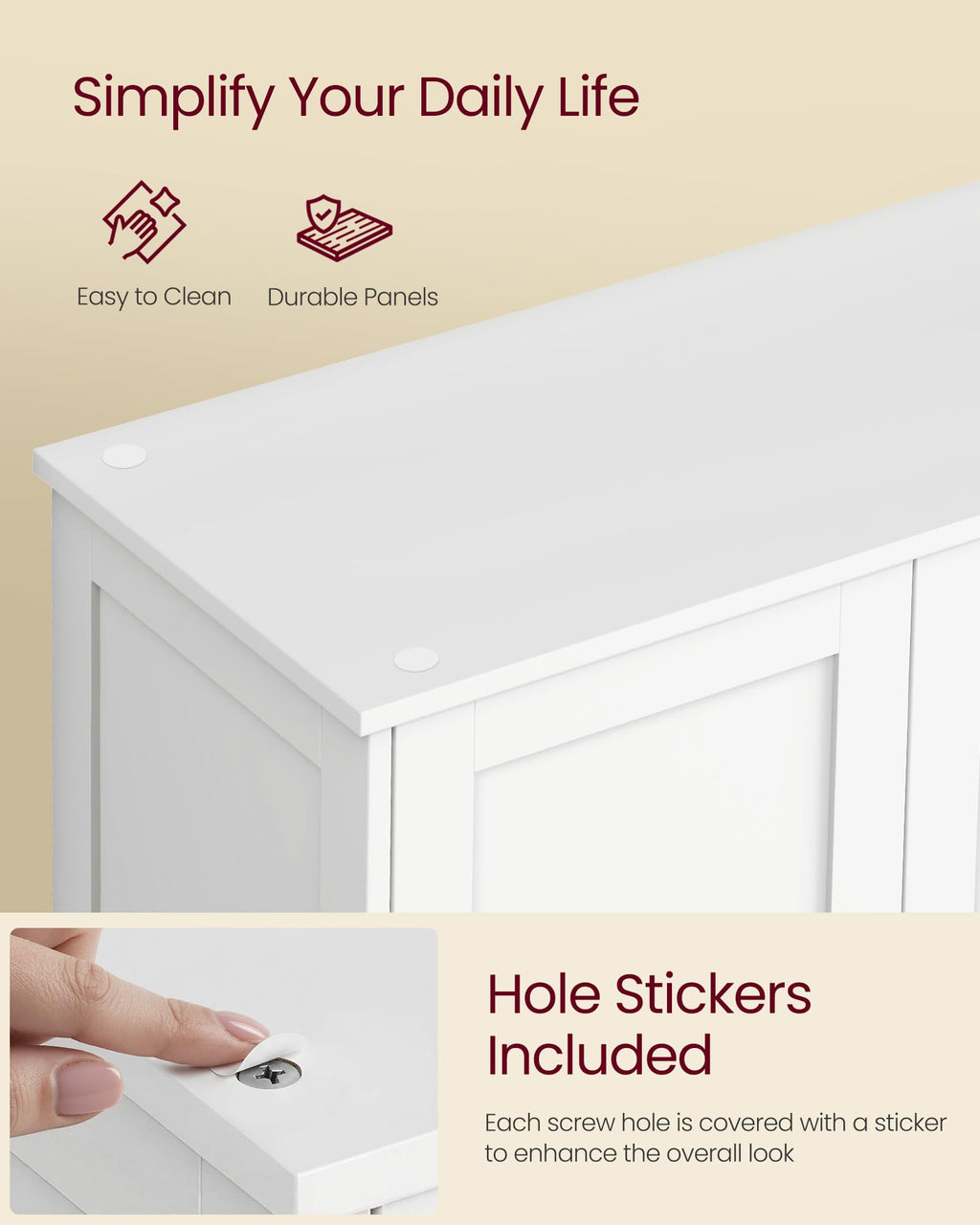 Floor Storage Cabinet with 2 Adjustable Shelves and 4 Doors J69116