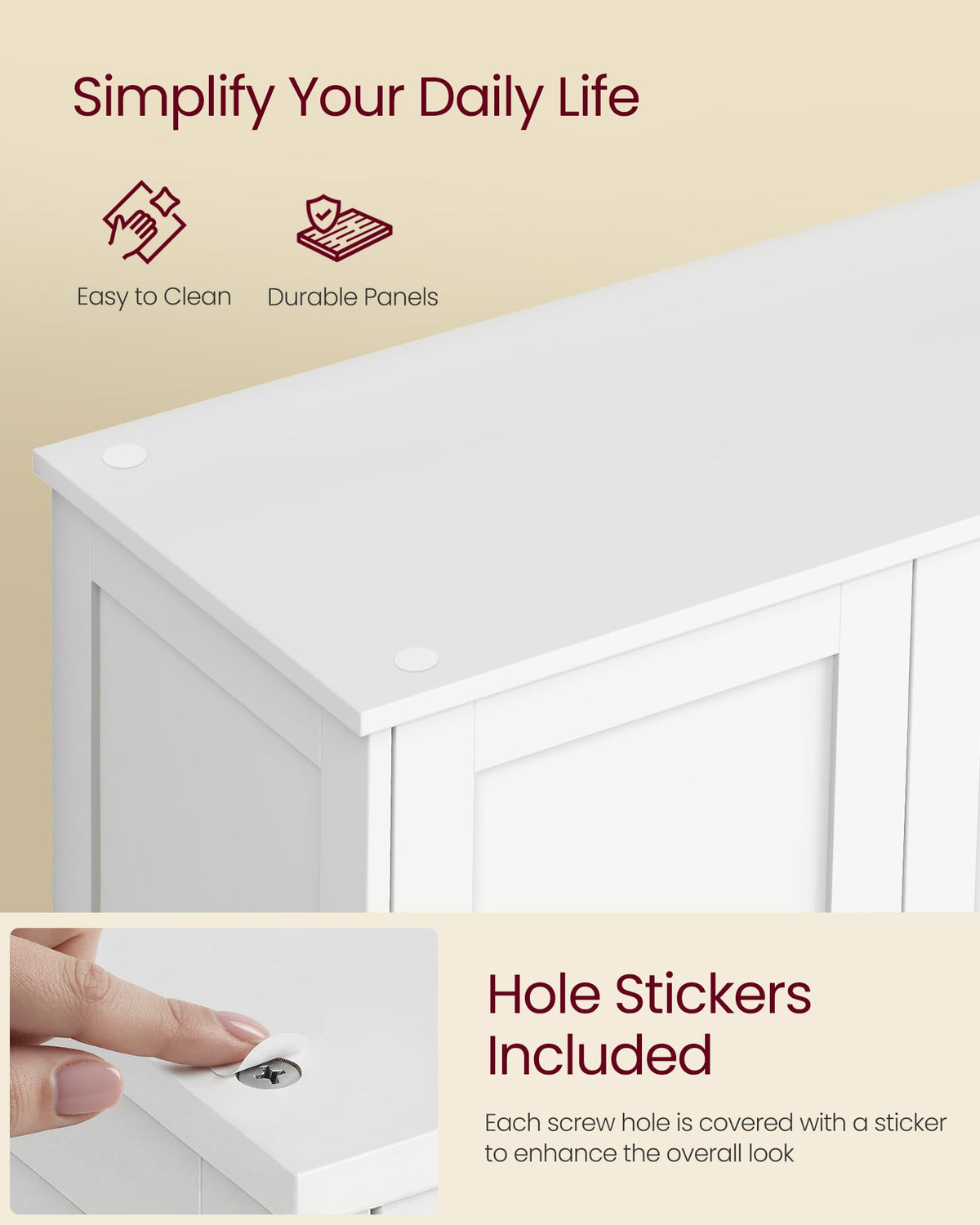 Floor Storage Cabinet with 2 Adjustable Shelves and 4 Doors J69116