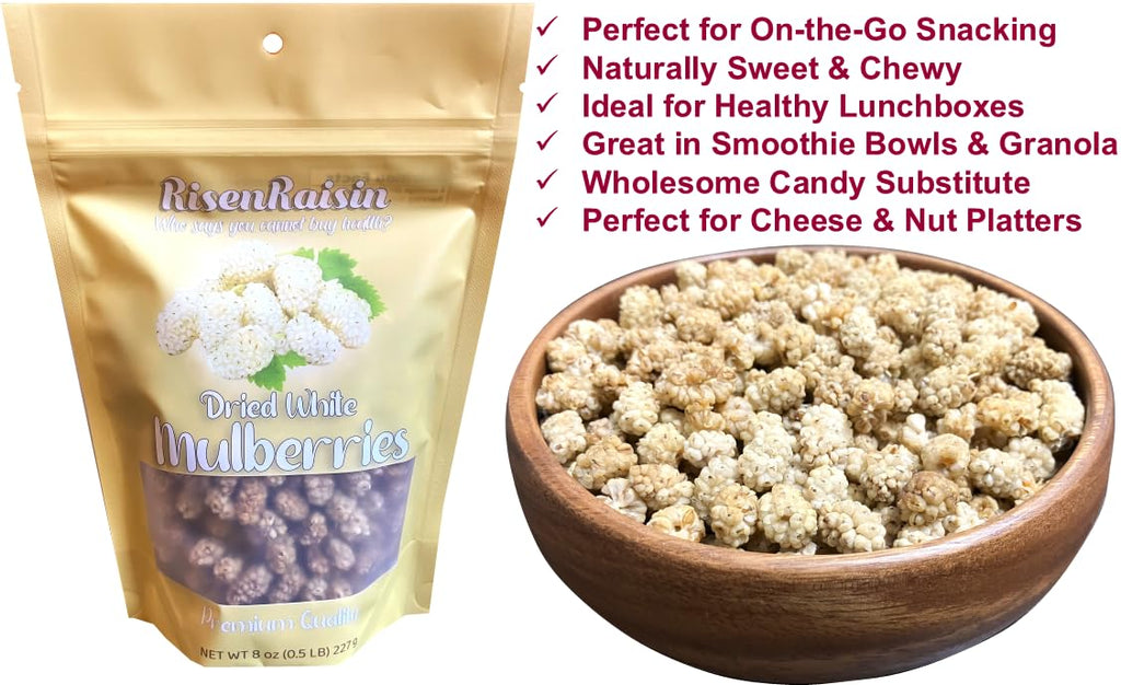 Dried White Mulberries 8 oz No Sugar Added N401690
