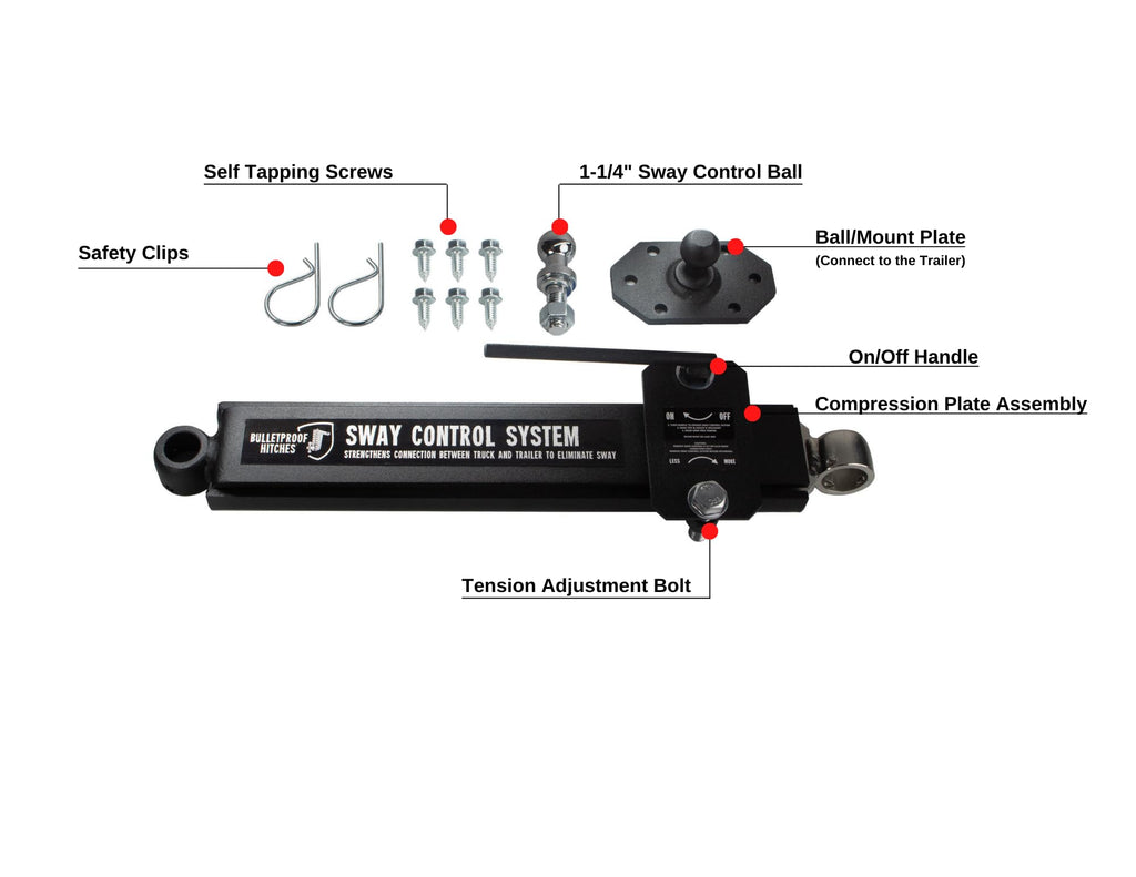 Trailer Anti Sway Control System Rated up to 10,000 lbs Solid Steel Black Powder Coat B501