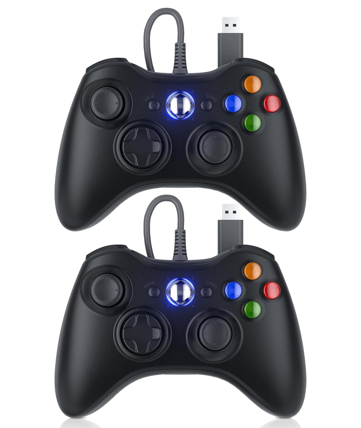 10ft Wired Controller with Upgraded Joystick, Double Shock, 2.5mm Audio Jack - 2 Pack B3359