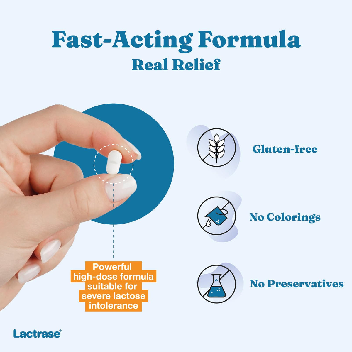 Extra Strength 18,000 FCC Lactase Units 200 Fast-Acting Pills H31066