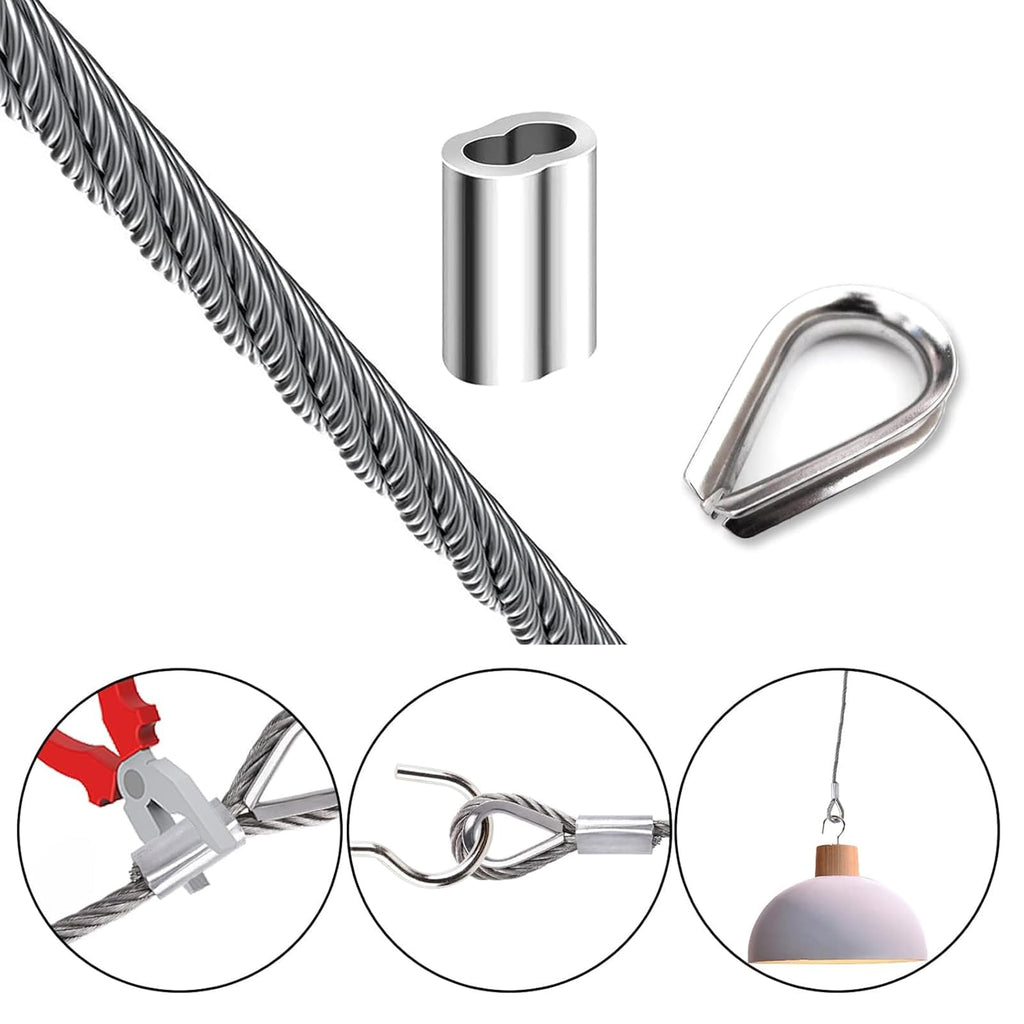1/8 inch Stainless Steel Wire Rope Kit, 33ft M65257