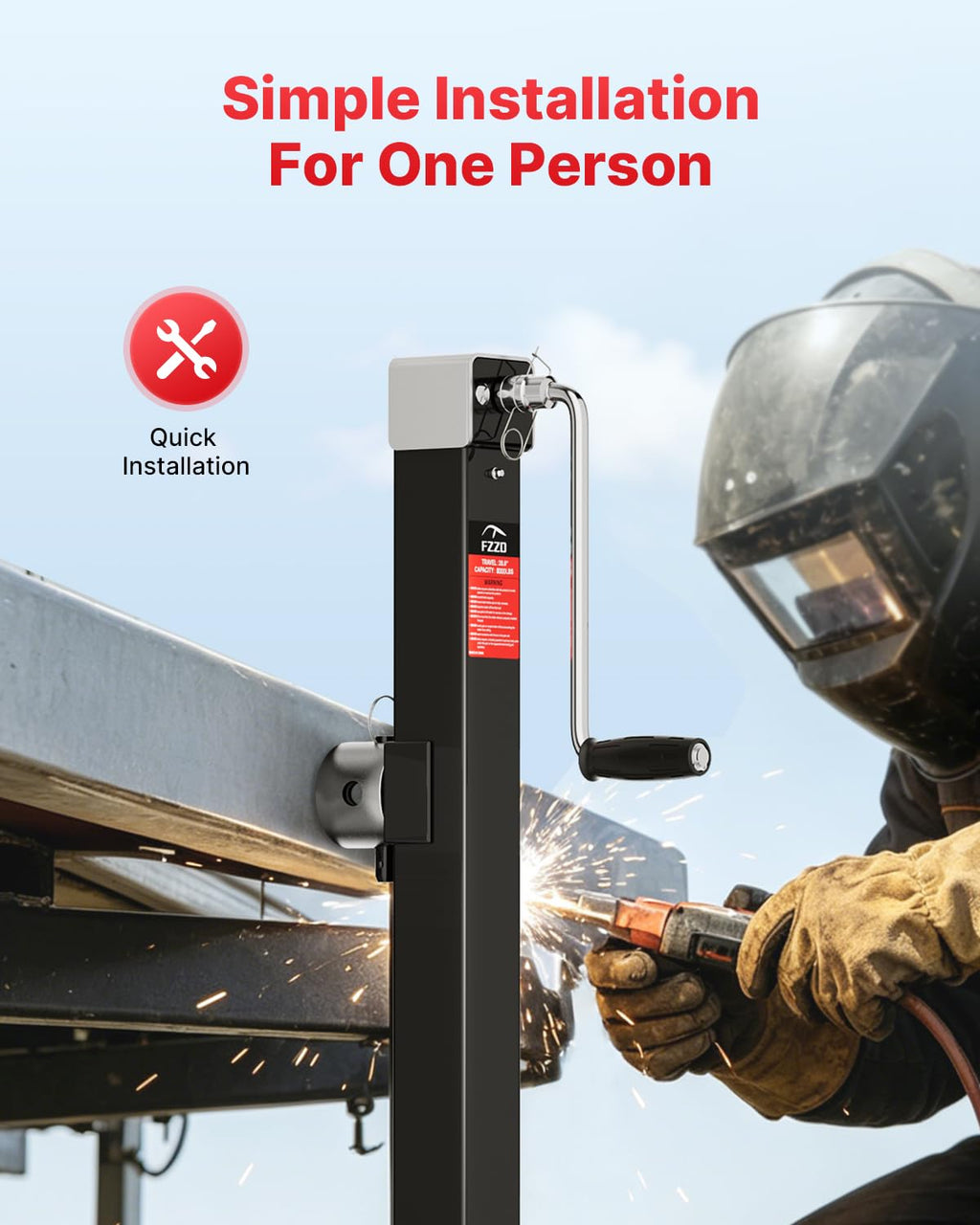 8000 lbs Weld-on Pipe Swivel Trailer Jack M60170