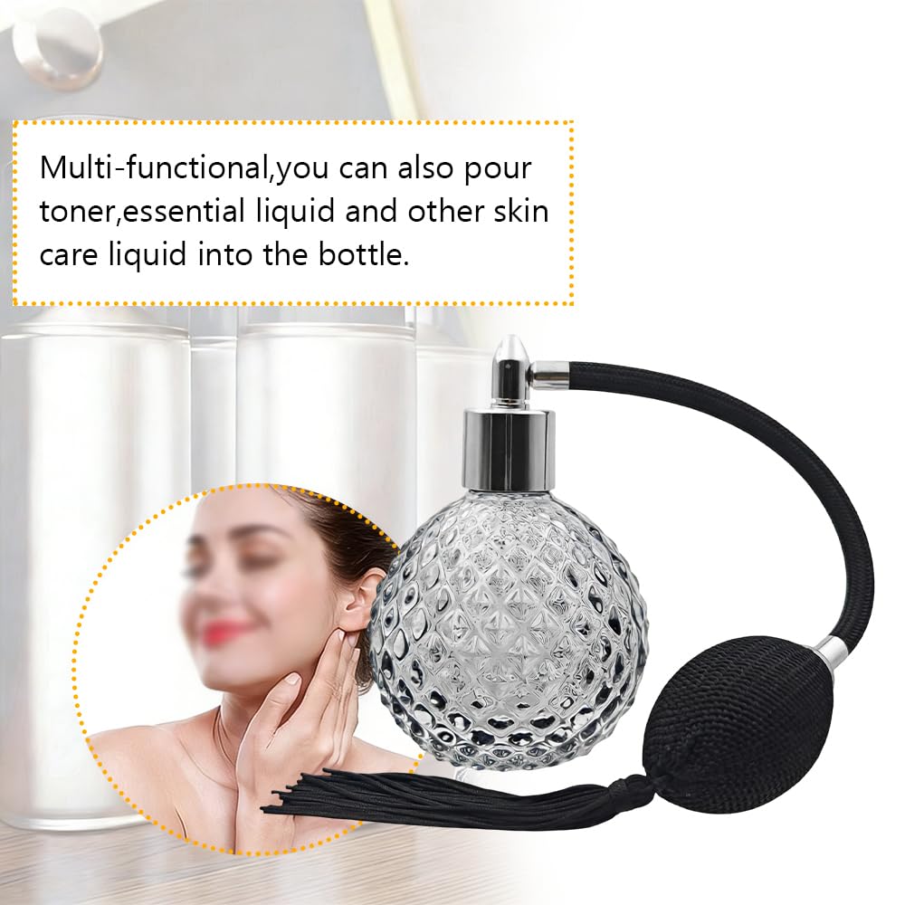 80ml Refillable Black Glass Perfume Atomizer Bottle W885734