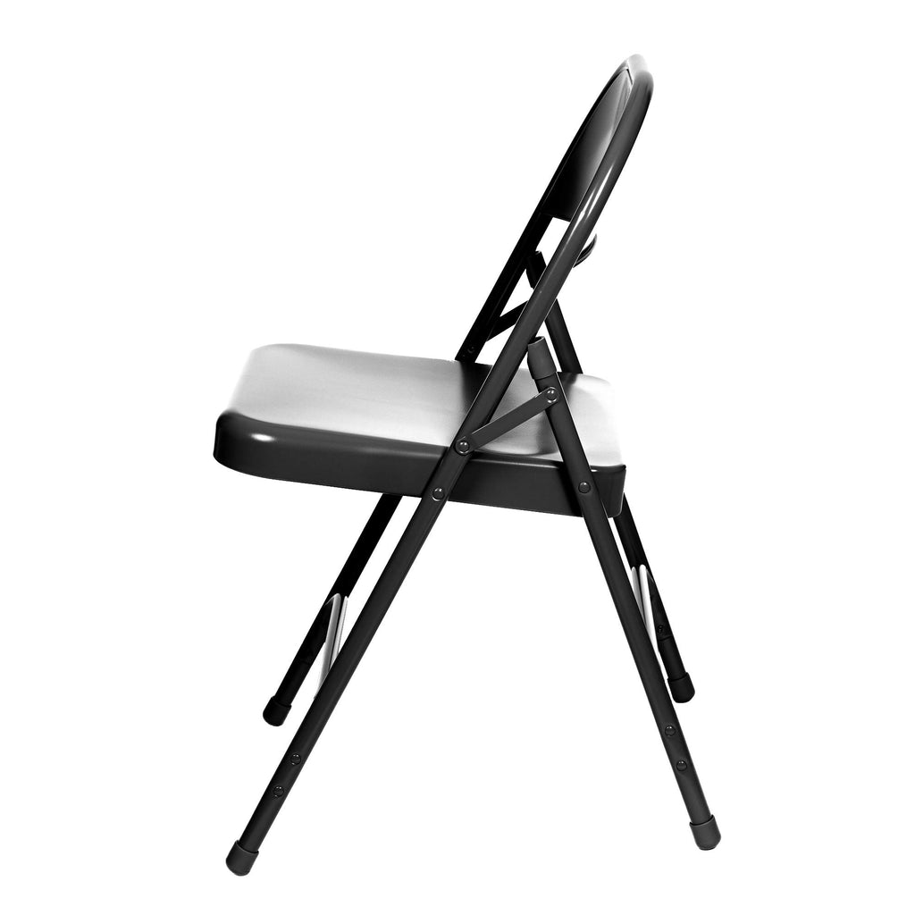 Black Steel Folding Chairs 4-Pack Q358