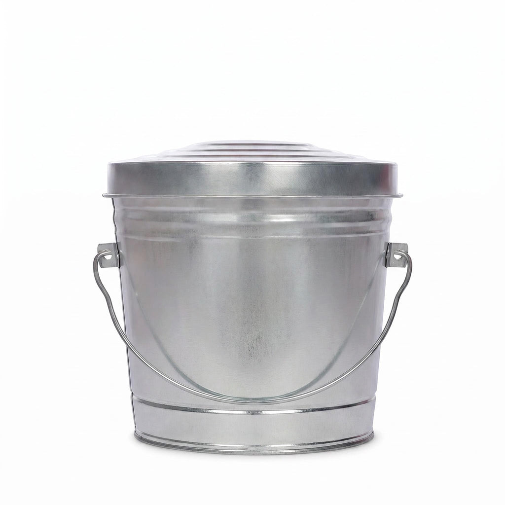 Galvanized Steel 6 Gallon Trash Can with Locking Lid T13401