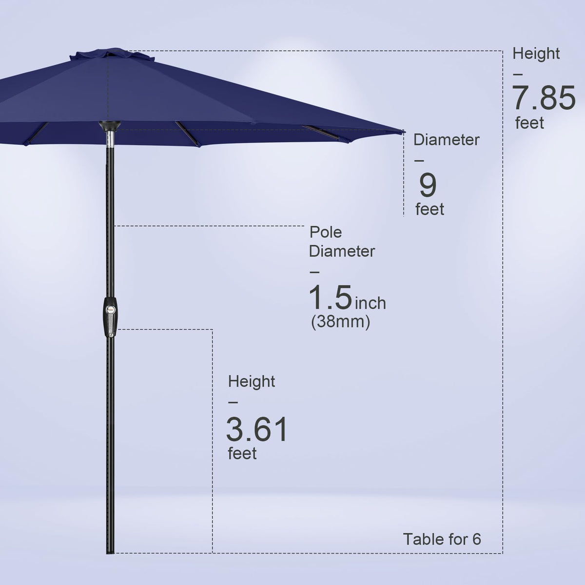 Patio Market Outdoor Table Umbrella with Auto Tilt and Crank G644570