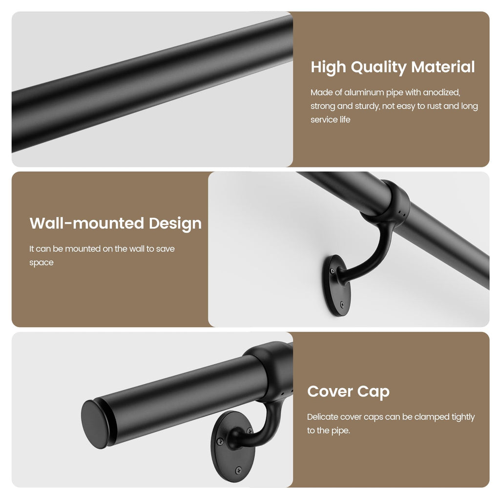 6 Feet Round Aluminum Stair Railing I8614