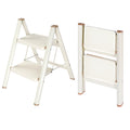 2 Step Ladder Folding Step Stool with Anti-Slip Pedal 330LBS Capacity Cream White G235859
