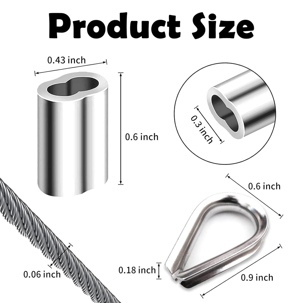 1/8 inch Stainless Steel Wire Rope Kit, 33ft M65257