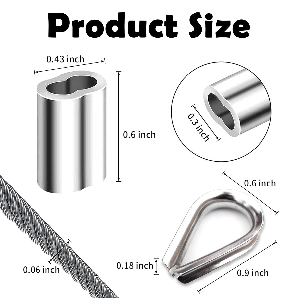 1/8 inch Stainless Steel Wire Rope Kit, 33ft M65257