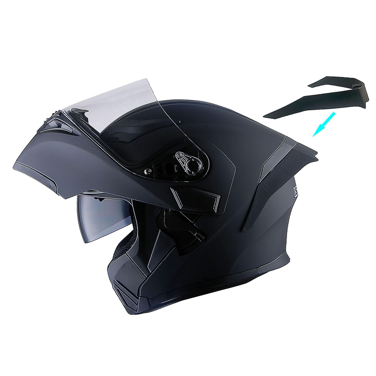 Matt Black XL Modular Full Face Motorcycle Helmet S64145