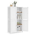 Floor Storage Cabinet with 2 Adjustable Shelves and 4 Doors J69116