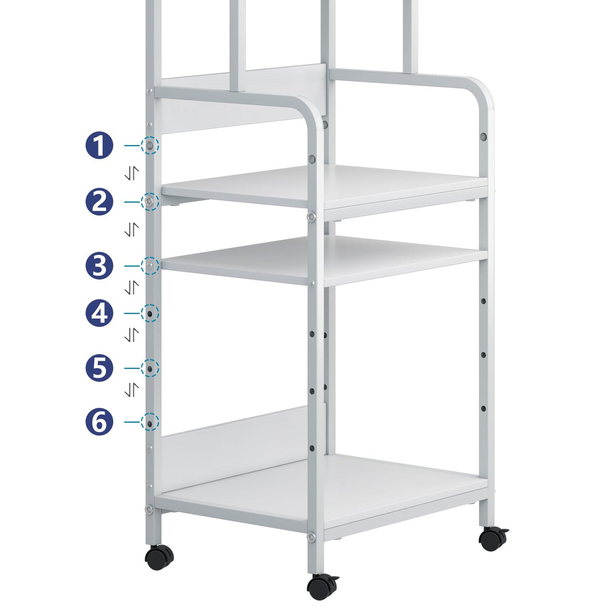 4-Tier Printer Stand with Storage Shelf Z16345