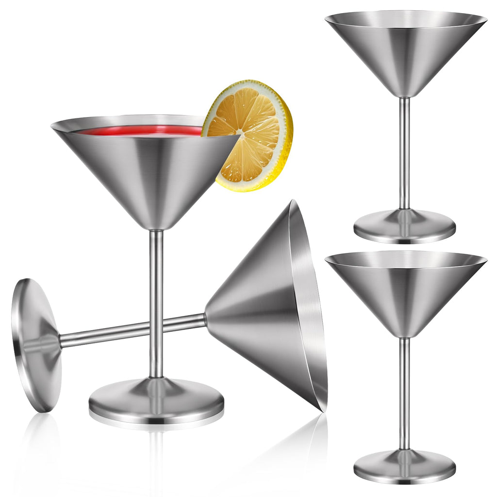 4-Pack Stainless Steel Martini Glasses 8.5oz B75983