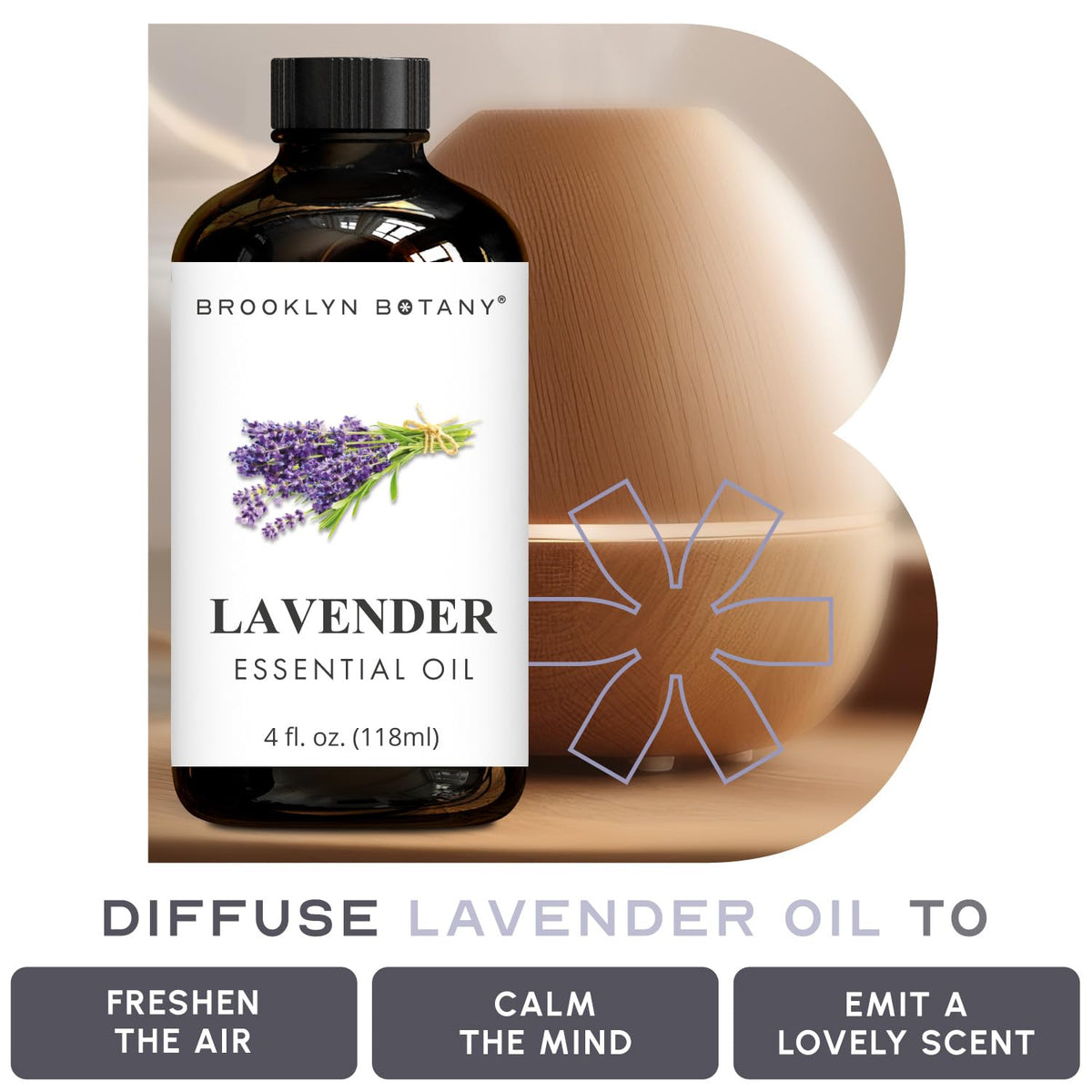Lavender & Tea Tree Essential Oils 4 Fl Oz Pack of 2 Y5991