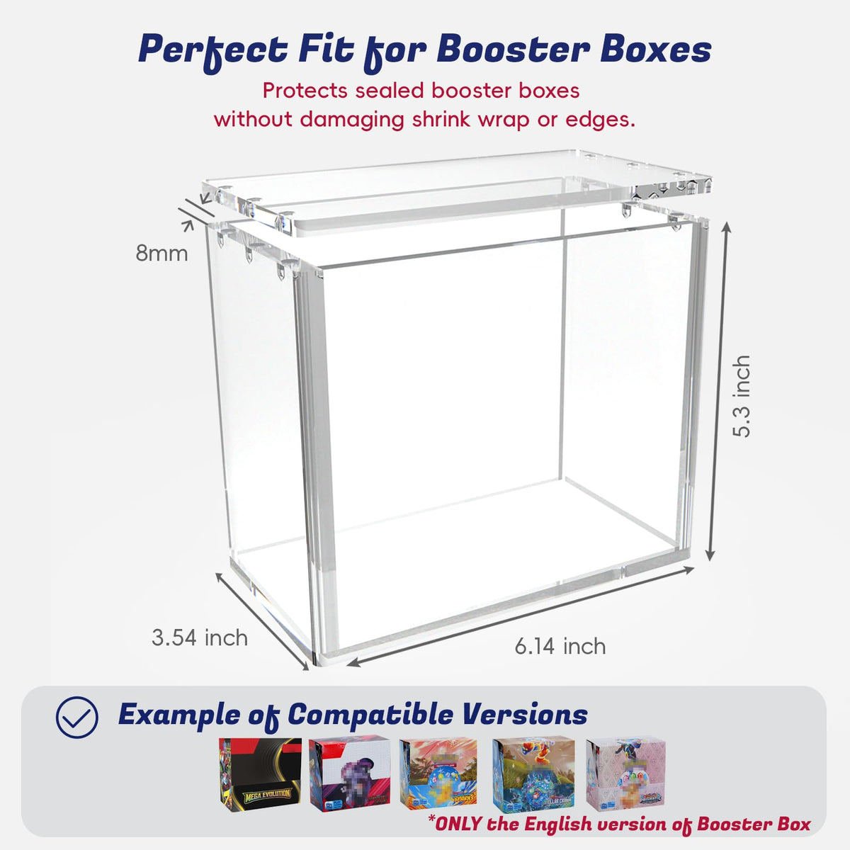 Clear Acrylic Booster Box Case with Magnetic Lid A96253
