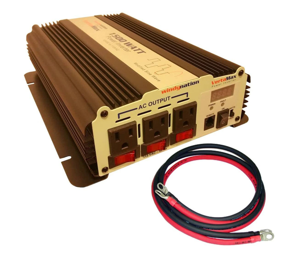 300 Watt Monocrystalline Solar Panel Kit with 1500W Power Inverter and 200ah AGM Battery T34133