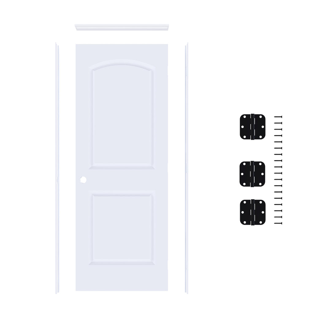 36"x80" Left-Hand Prehung Interior Door with Jamb Kit & Matte Black Hinges Z68766
