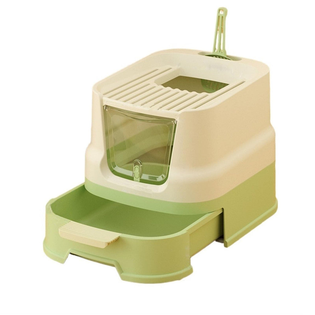 Large Top Entry Enclosed Cat Litter Box with Lid and Scoop V59586