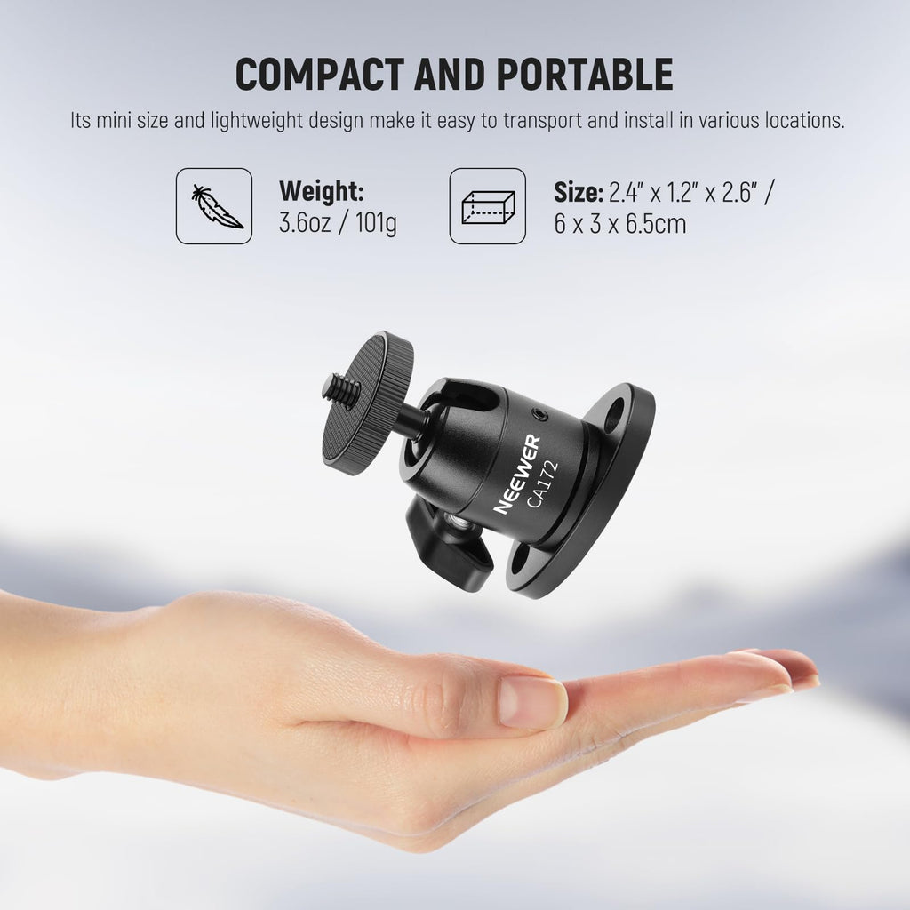 Webcam Wall Ceiling Mount Bracket, Aluminum Alloy Mini Ball Head T33458