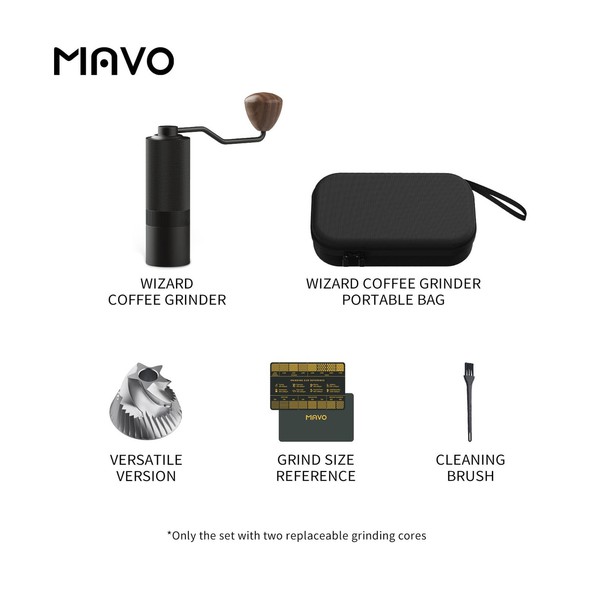 Manual Coffee Grinder 25g Stainless Steel Conical Burr Black M875