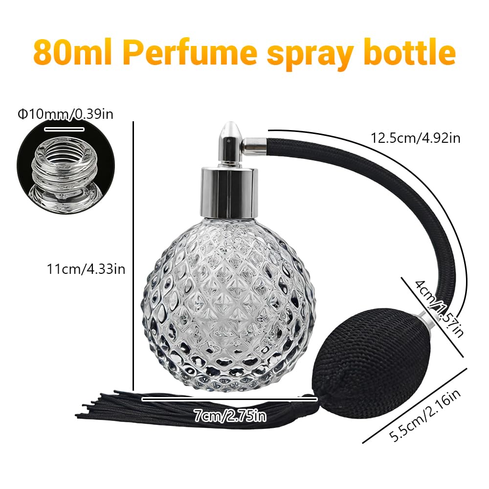 80ml Refillable Black Glass Perfume Atomizer Bottle W885734