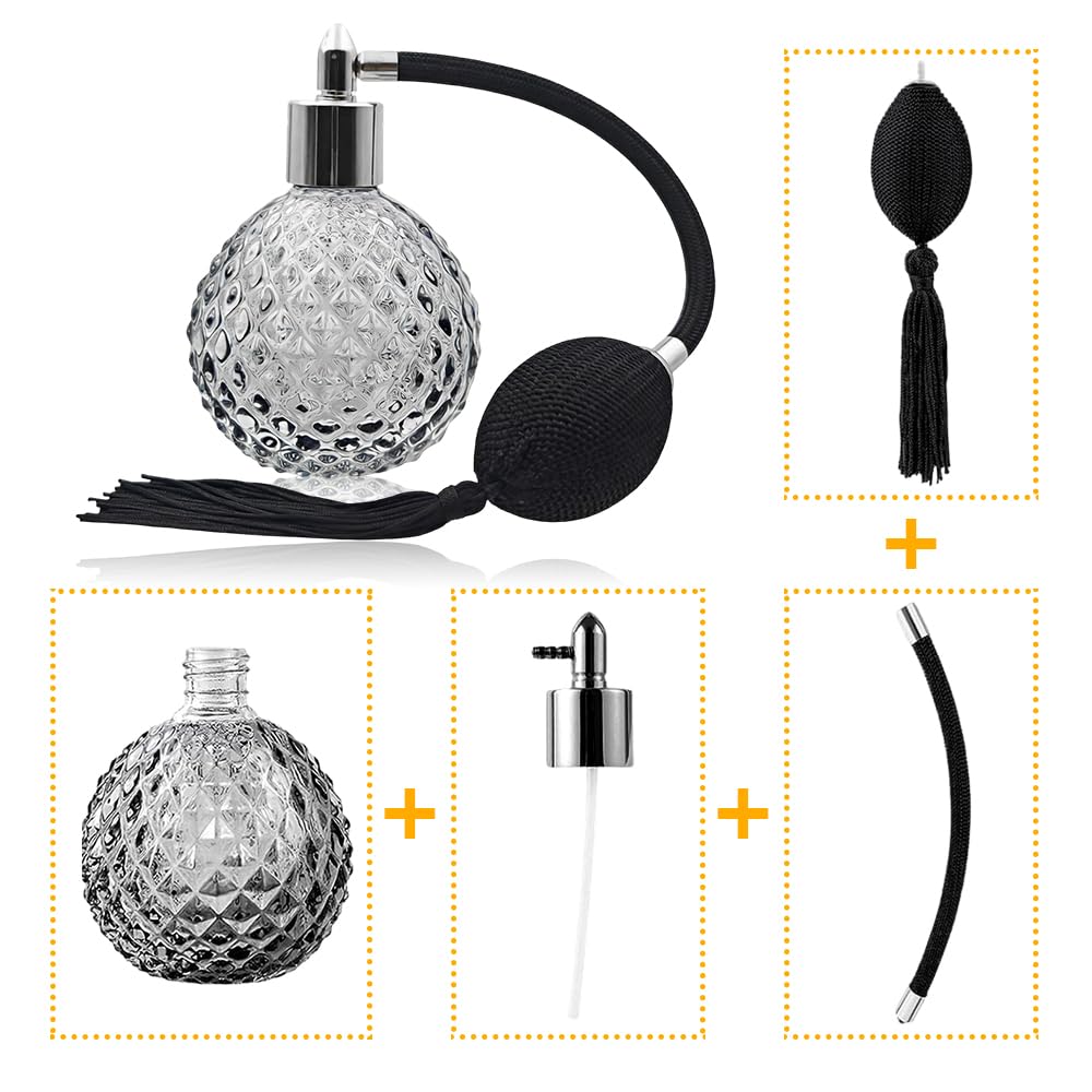 80ml Refillable Black Glass Perfume Atomizer Bottle W885734
