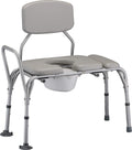 Padded Transfer Bench with Commode, Adjustable Aluminum X921