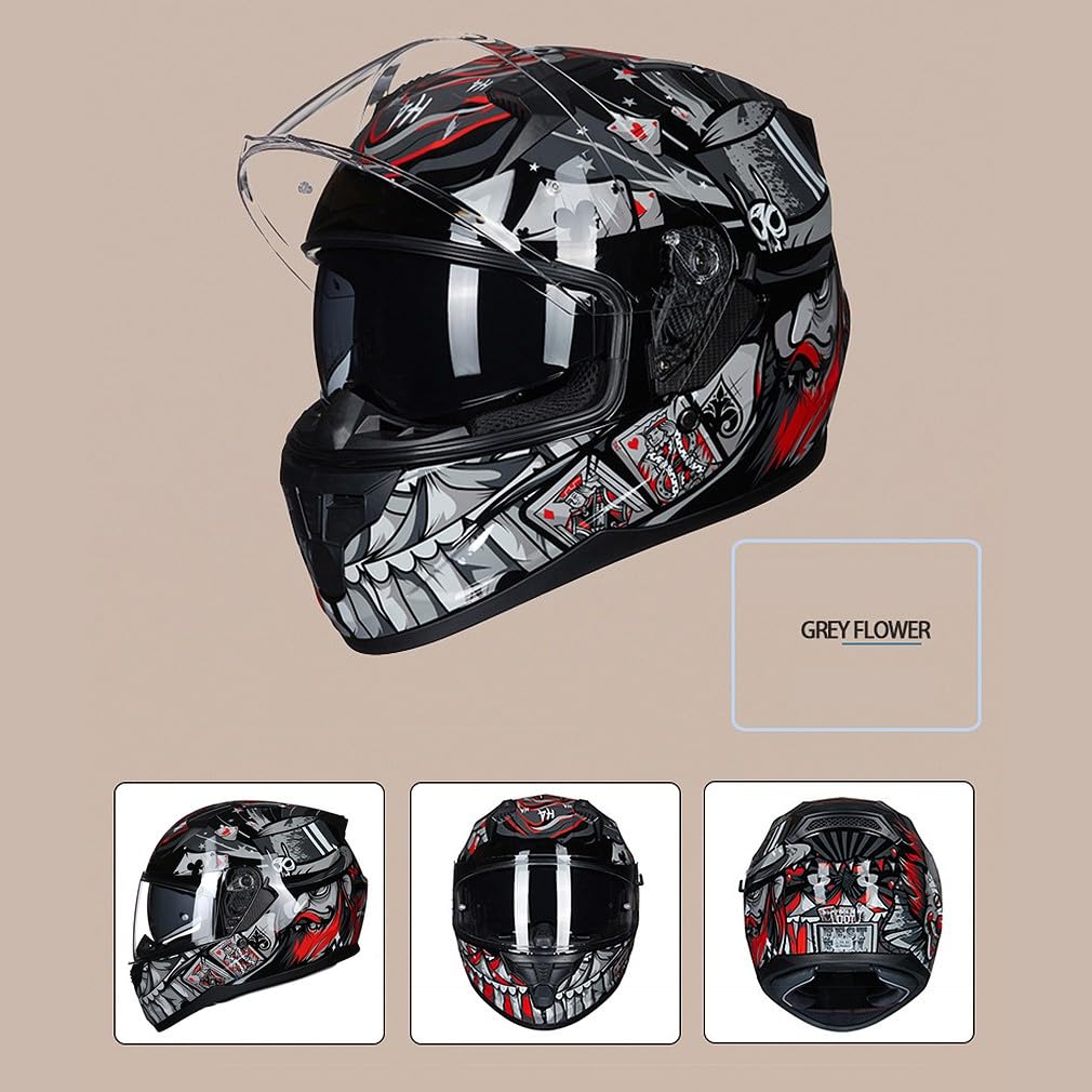 Bluetooth Motorcycle Helmet Anti-Fog Flip Up Full Face DOT Approved C14127