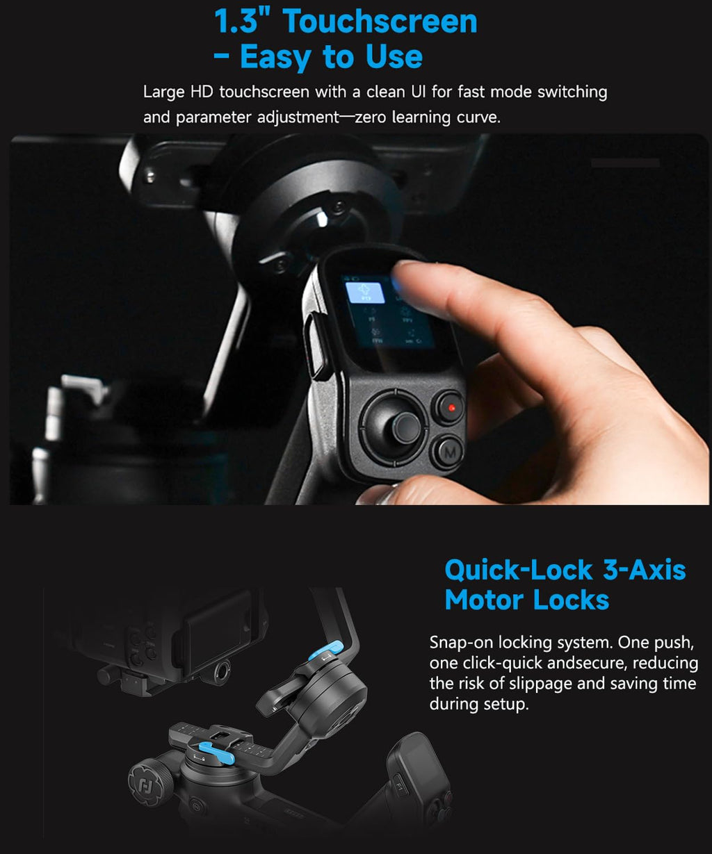3-Axis Gimbal Stabilizer with AI Tracking and Detachable Handle S60135
