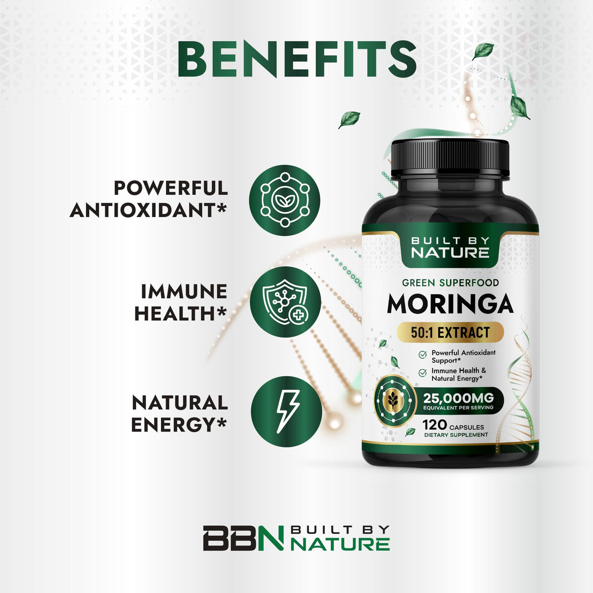 Moringa Supplement 500mg 120 Capsules J380