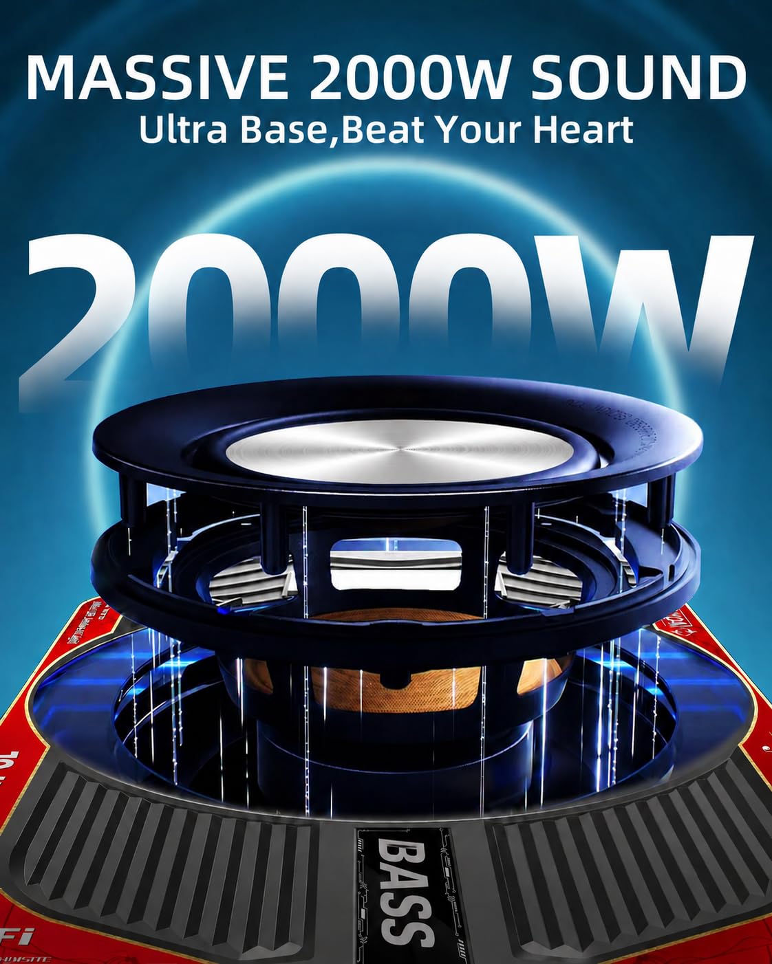 2000W 10 Inch Underseat Car Subwoofer and Amp Package M15401