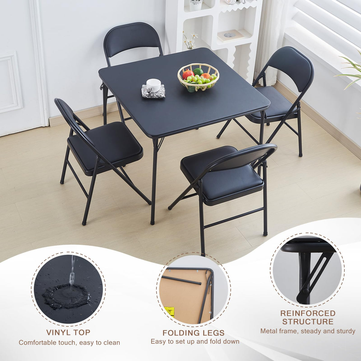 Black 32x32 Folding Table C2134