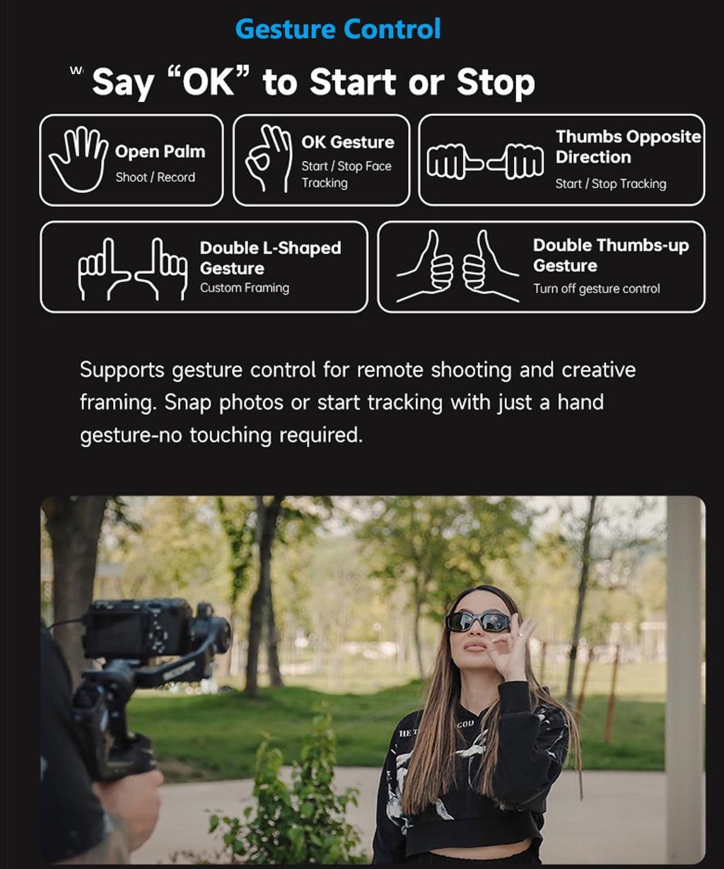 3-Axis Gimbal Stabilizer with AI Tracking and Detachable Handle S60135