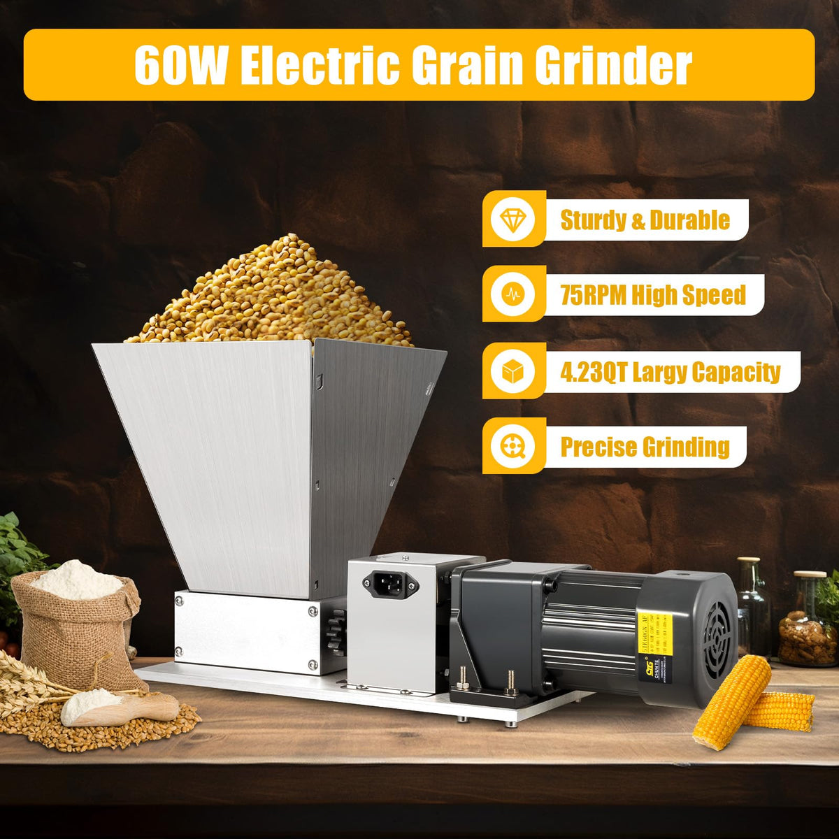 110V 60W Stainless Steel Grain Mill G462498