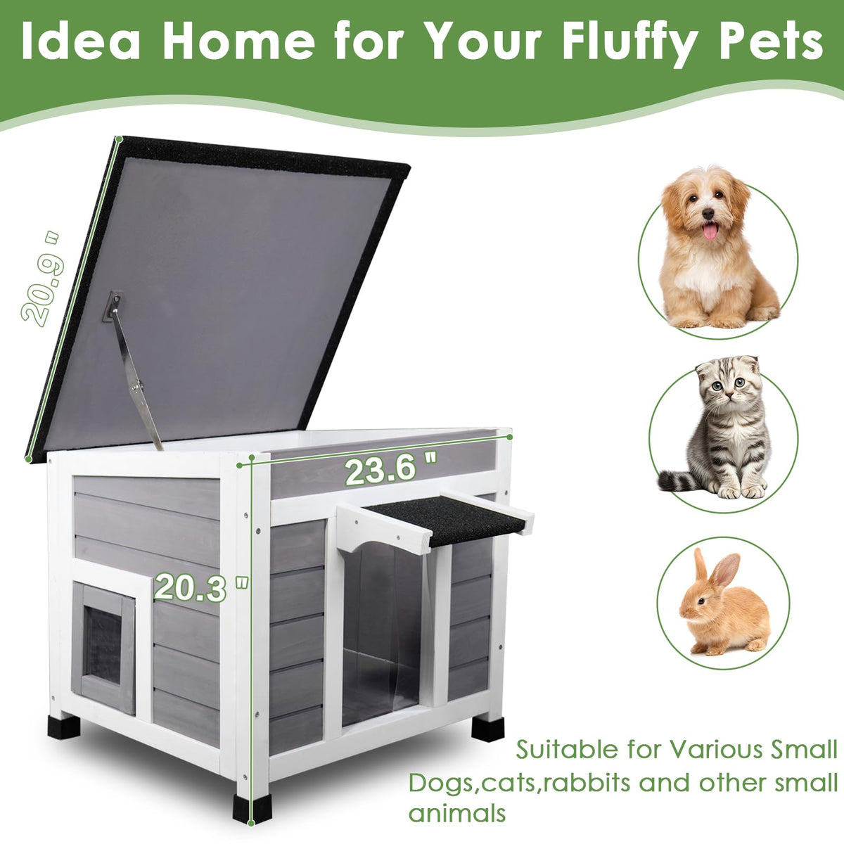Grey Outdoor Insulated Cat House S4002