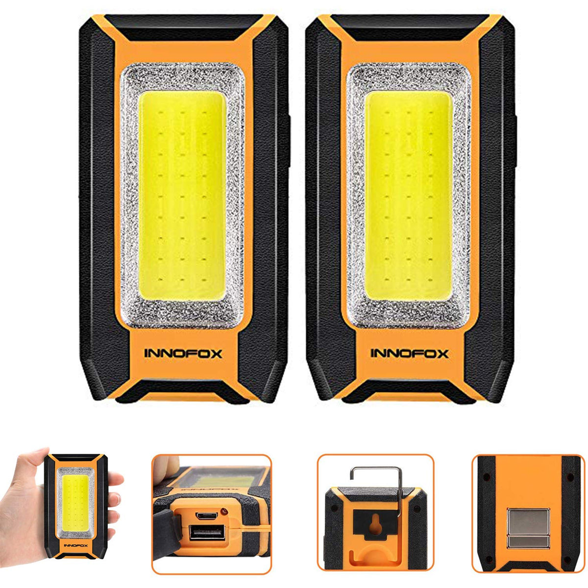 2-Pack LED Rechargeable Magnetic Work Light 1500 Lumens O1630